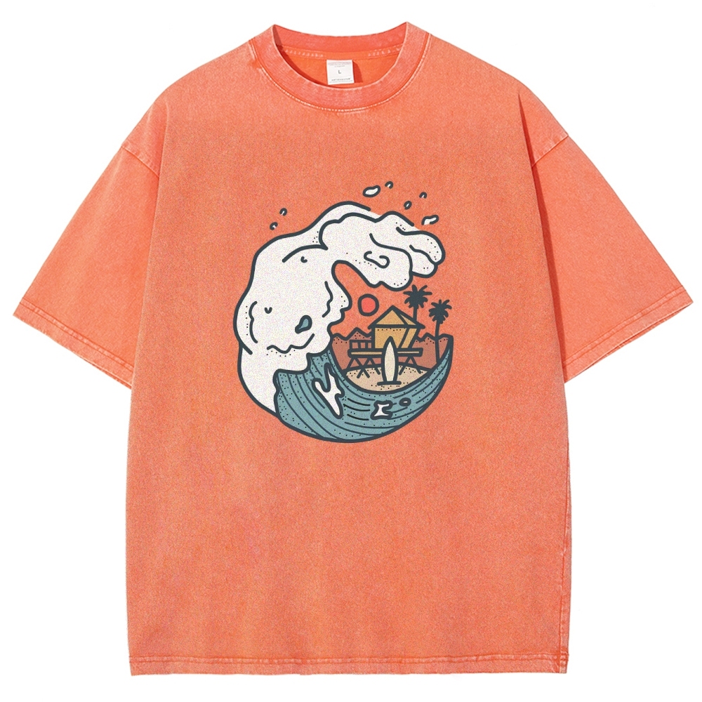 Washed T-Shirt | Unisex Fit Surf TEE | TIDESENCE