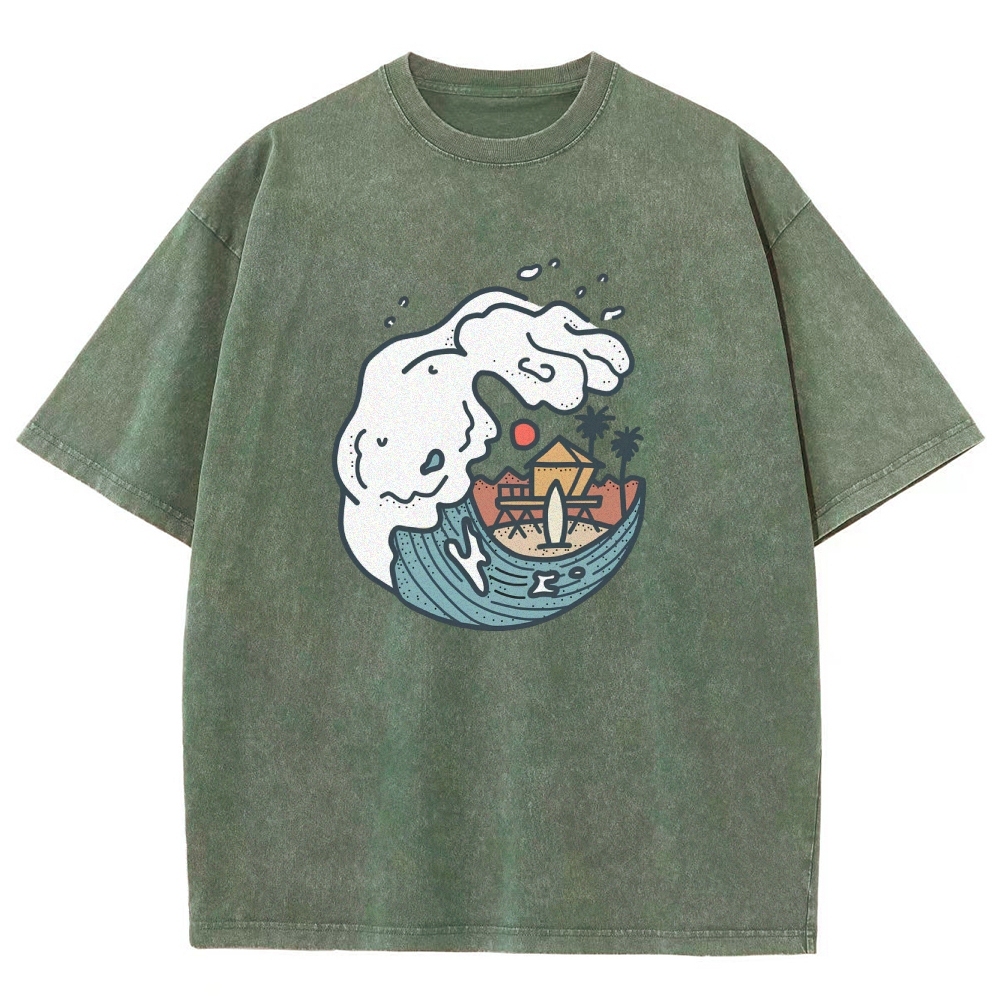 Washed T-Shirt | Unisex Fit Surf TEE | TIDESENCE