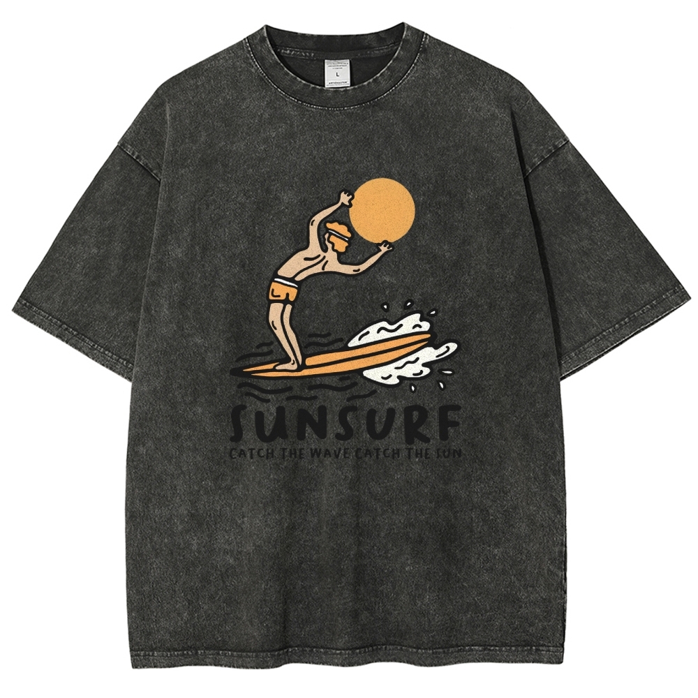 Washed T-Shirt | Unisex Fit Sunsurf TEE | TIDESENCE