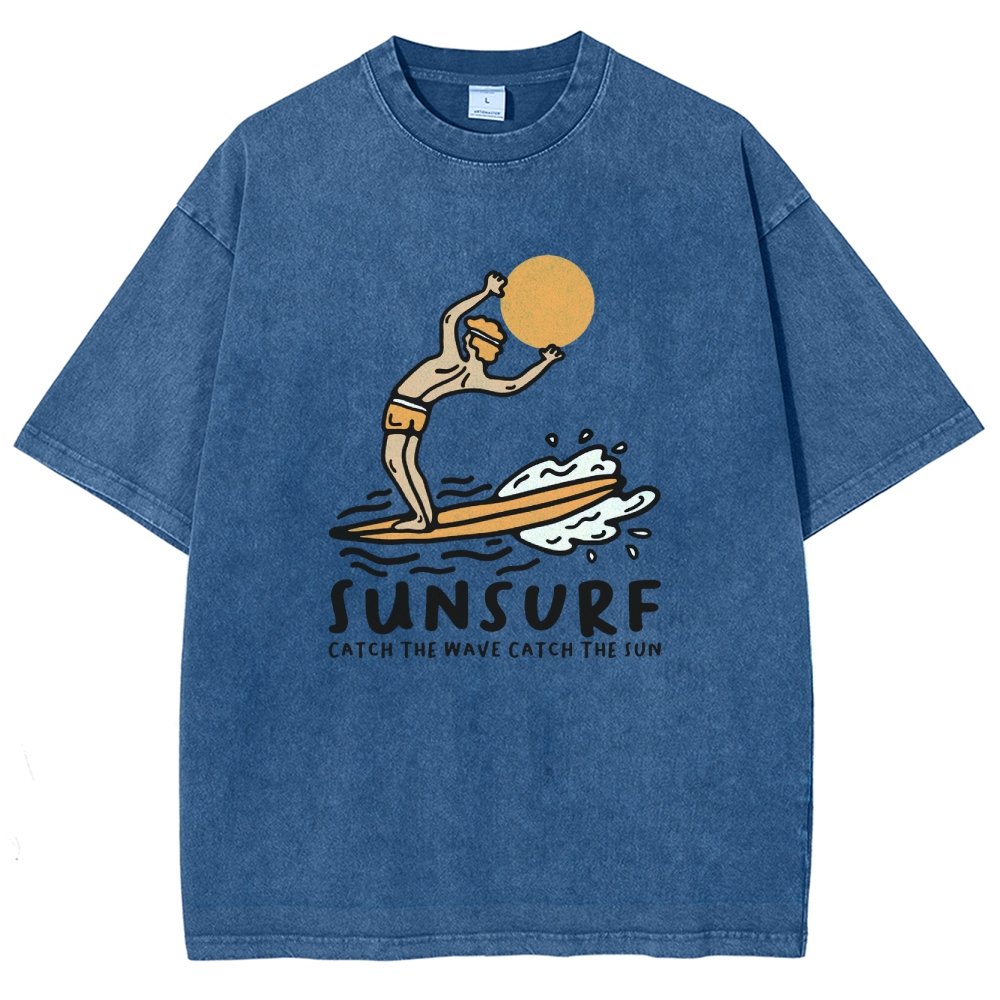 Washed T-Shirt | Unisex Fit Sunsurf TEE | TIDESENCE