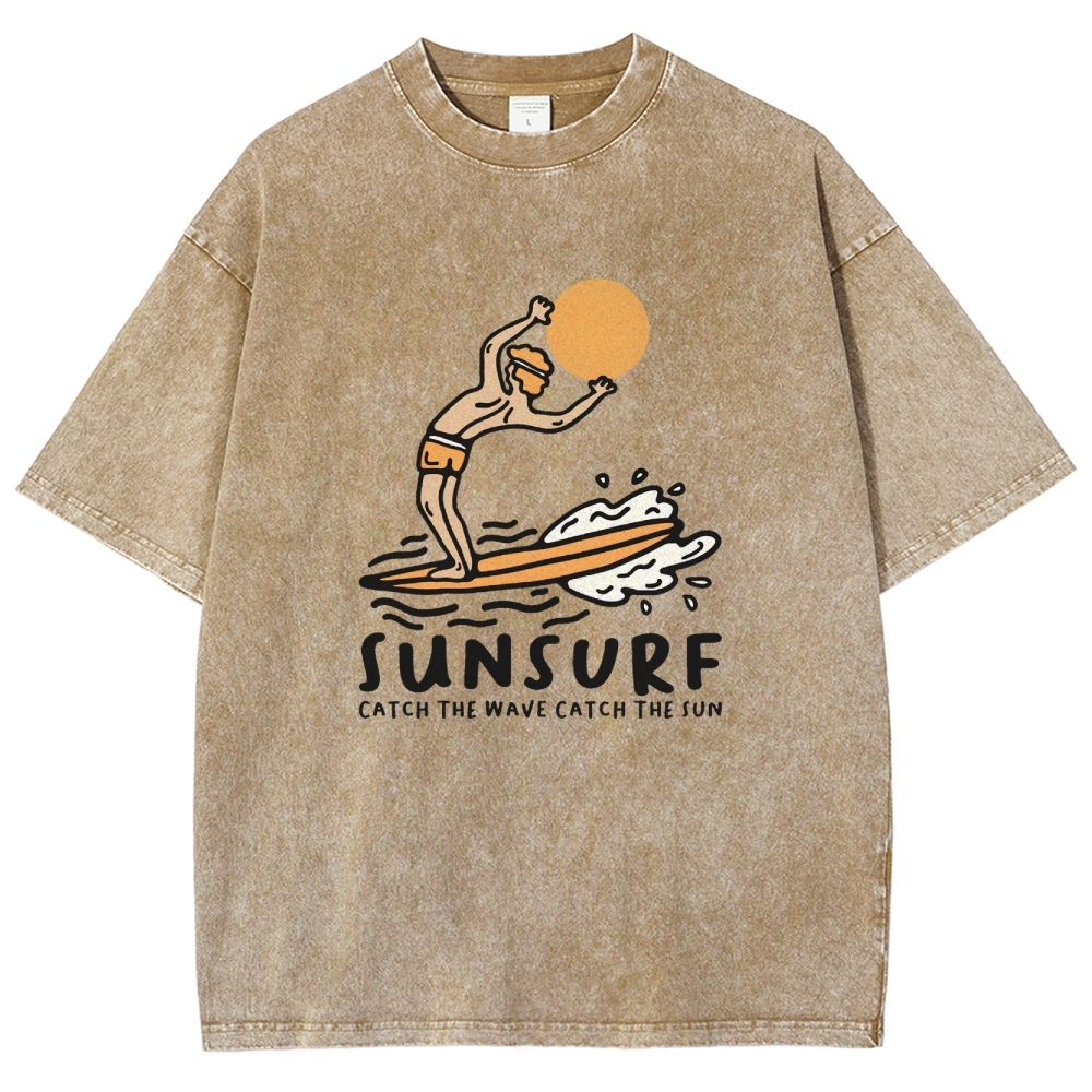 Washed T-Shirt | Unisex Fit Sunsurf TEE | TIDESENCE
