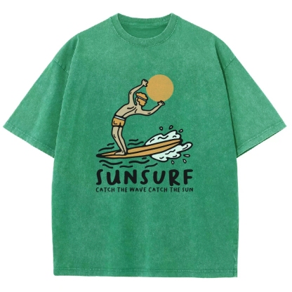Washed T-Shirt | Unisex Fit Sunsurf TEE | TIDESENCE