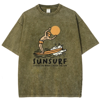 Washed T-Shirt | Unisex Fit Sunsurf TEE | TIDESENCE