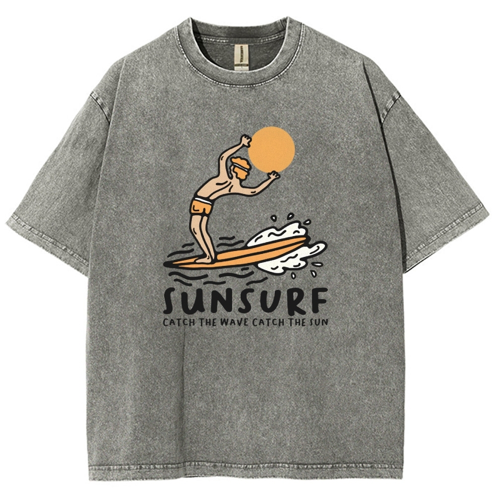 Washed T-Shirt | Unisex Fit Sunsurf TEE | TIDESENCE