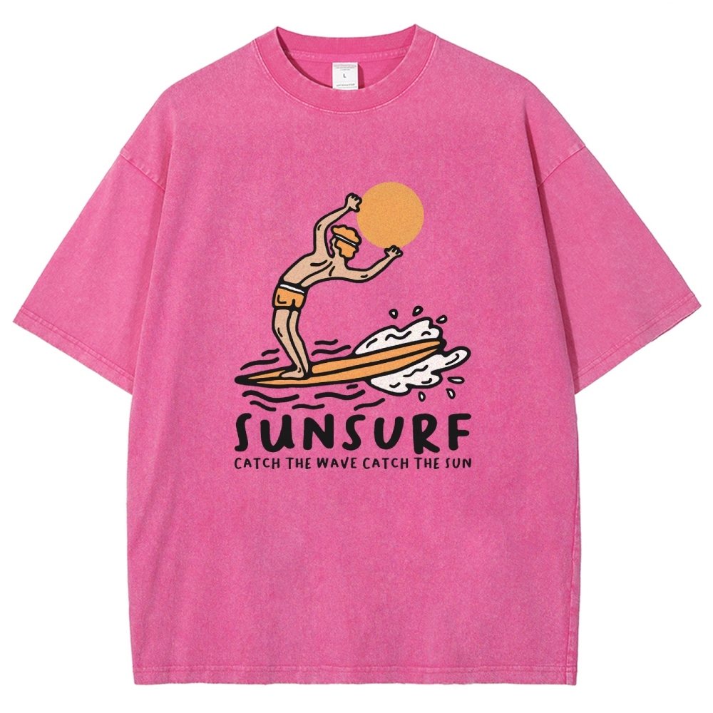 Washed T-Shirt | Unisex Fit Sunsurf TEE | TIDESENCE