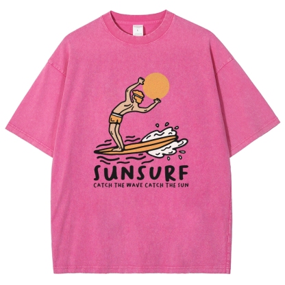 Washed T-Shirt | Unisex Fit Sunsurf TEE | TIDESENCE