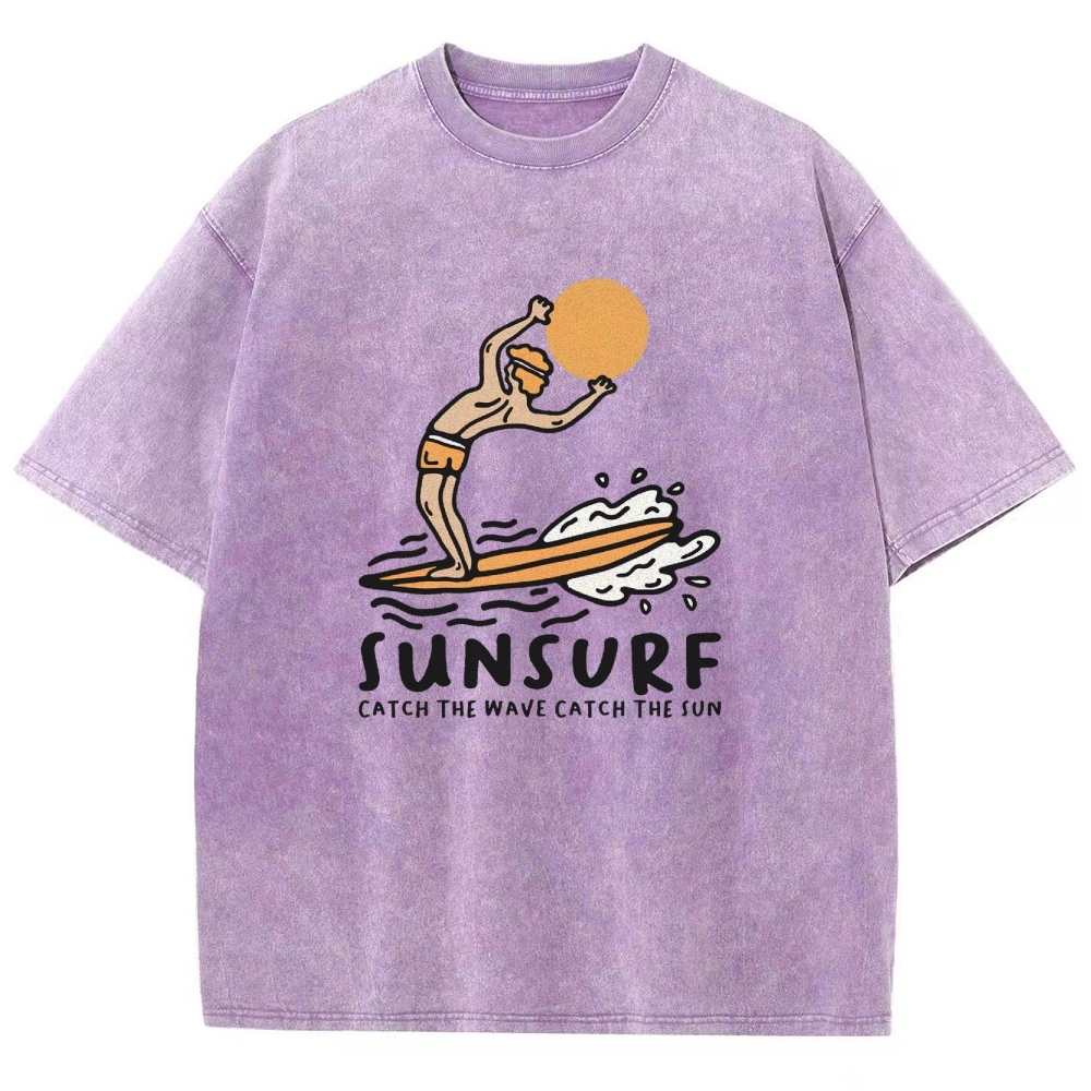 Washed T-Shirt | Unisex Fit Sunsurf TEE | TIDESENCE