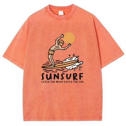 Washed T-Shirt | Unisex Fit Sunsurf TEE | TIDESENCE