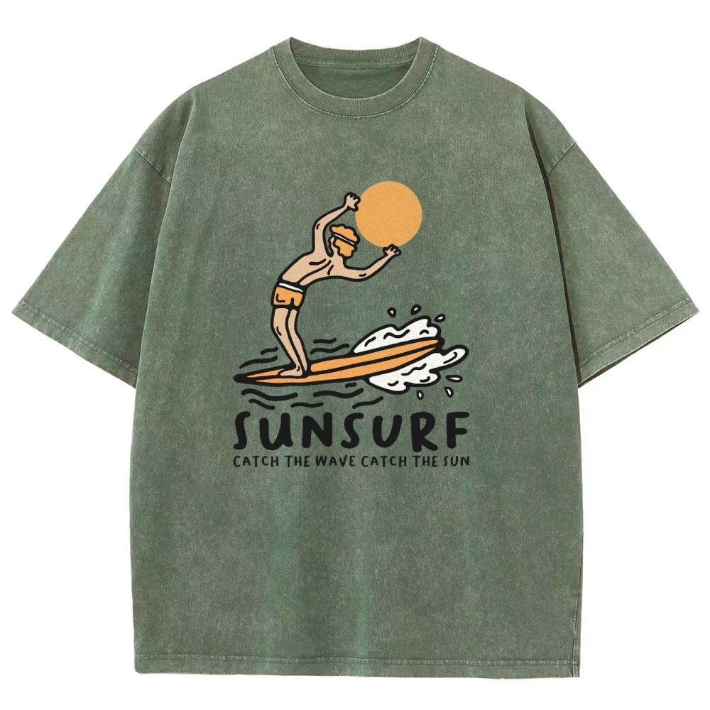 Washed T-Shirt | Unisex Fit Sunsurf TEE | TIDESENCE