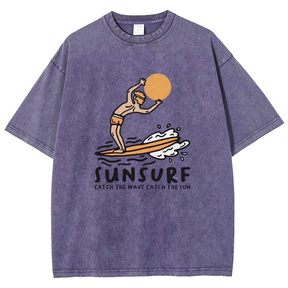 Washed T-Shirt | Unisex Fit Sunsurf TEE | TIDESENCE