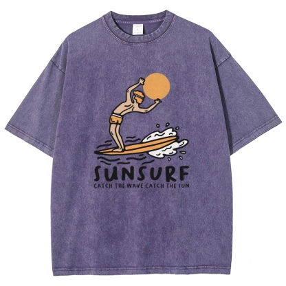 Washed T-Shirt | Unisex Fit Sunsurf TEE | TIDESENCE