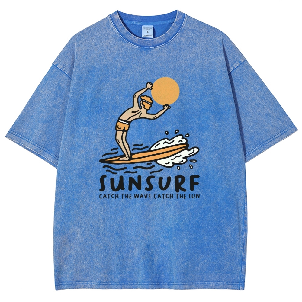 Washed T-Shirt | Unisex Fit Sunsurf TEE | TIDESENCE