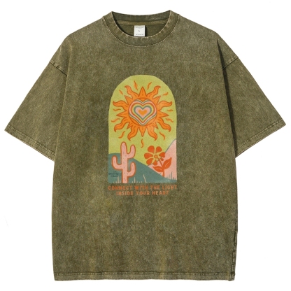 Washed T-Shirt | Unisex Fit Light Inside Your Heart Tee | TIDESENCE