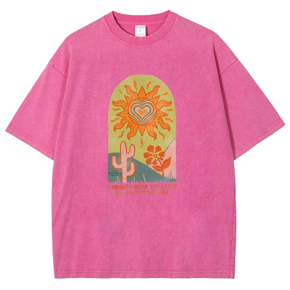 Washed T-Shirt | Unisex Fit Light Inside Your Heart Tee | TIDESENCE