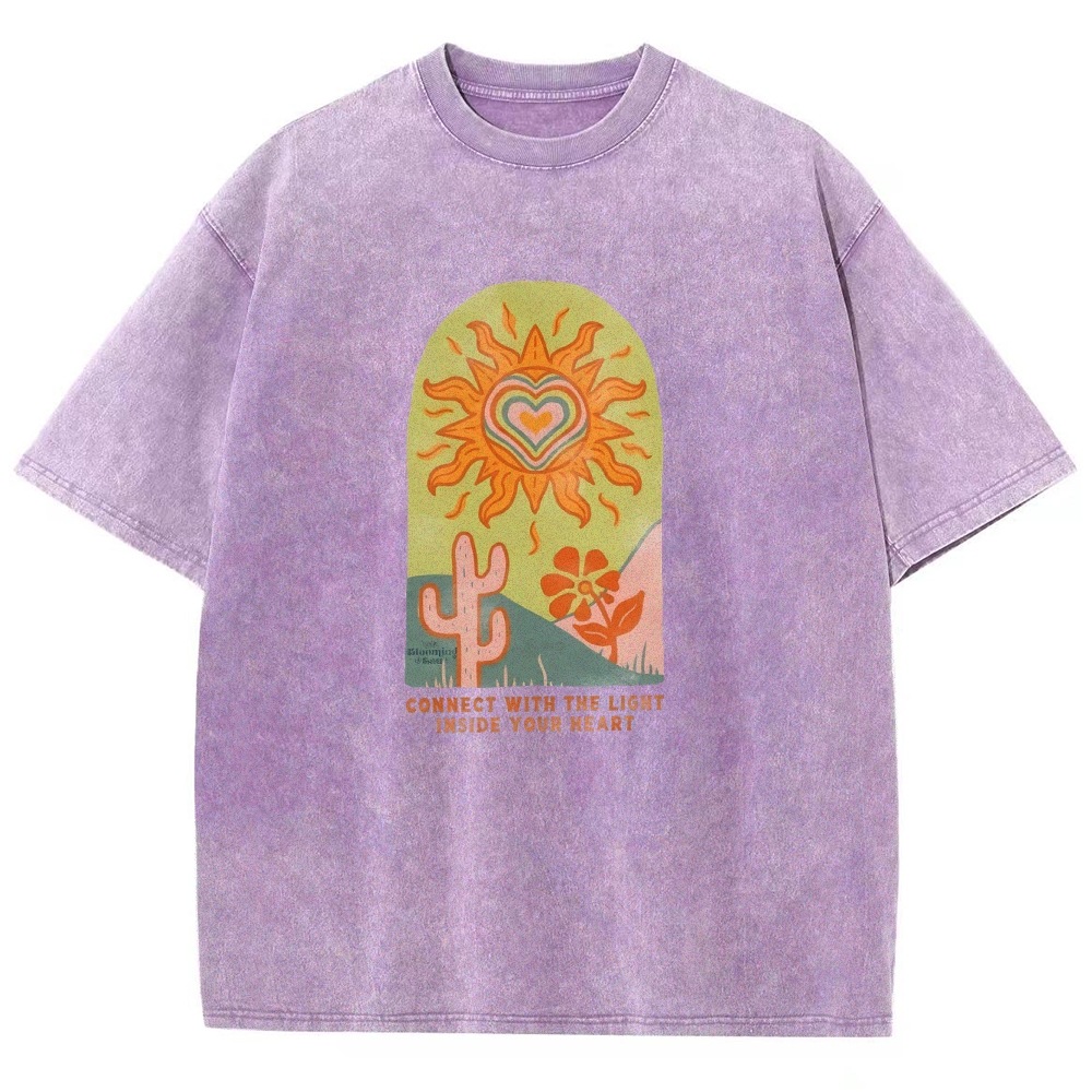 Washed T-Shirt | Unisex Fit Light Inside Your Heart Tee | TIDESENCE