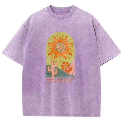 Washed T-Shirt | Unisex Fit Light Inside Your Heart Tee | TIDESENCE