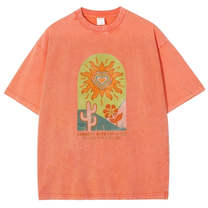 Washed T-Shirt | Unisex Fit Light Inside Your Heart Tee | TIDESENCE