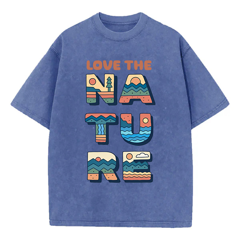 Washed T-Shirt | Love The Nature Unisex Fit Washed TEE