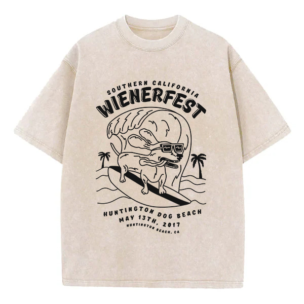 Washed T-Shirt | Southern California Wienerfest Unisex Fit Washed TEE
