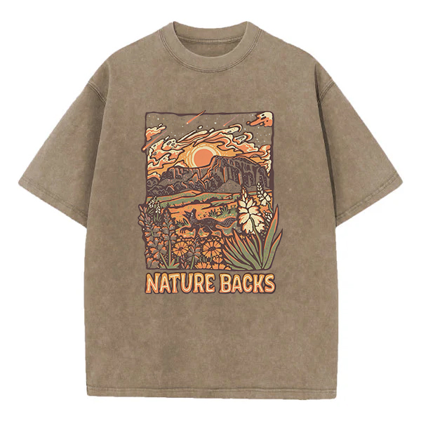 Washed T-Shirt | Nature Backs Unisex Fit Washed TEE