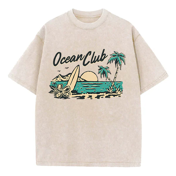 Washed T-Shirt | Ocean Club Unisex Fit Washed TEE