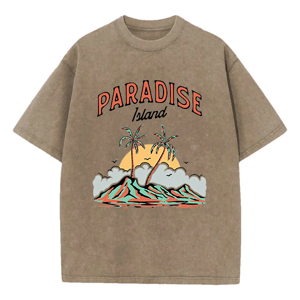 Washed T-Shirt | Paradise Island Unisex Fit Washed TEE