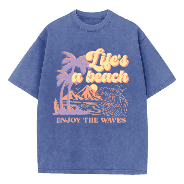 Washed T-Shirt | Life's A Beach Unisex Fit Washed TEE
