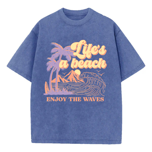 Washed T-Shirt | Life's A Beach Unisex Fit Washed TEE