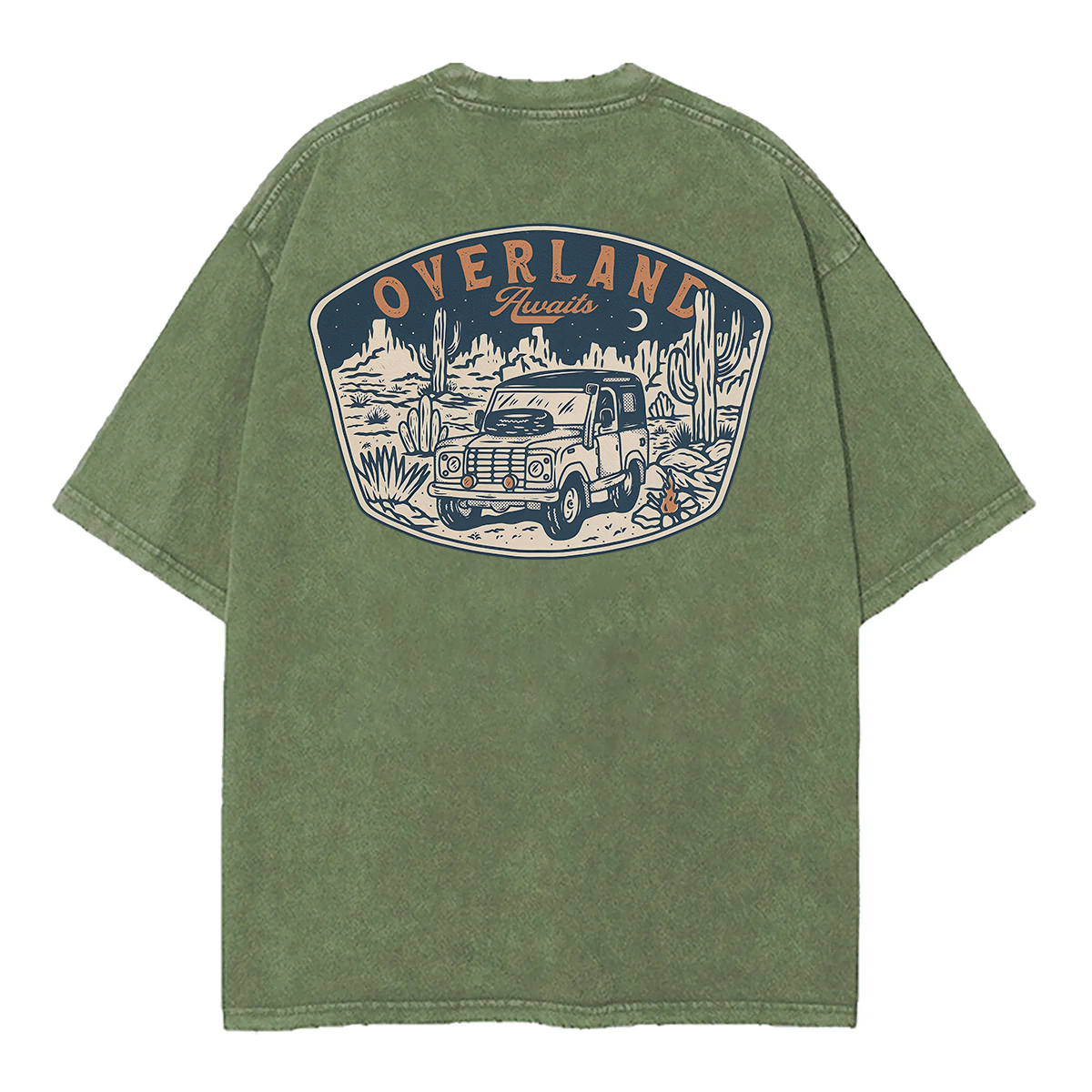 Overland Awaits Unisex Washed T-Shirt (Back Sided)