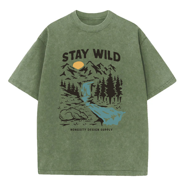 Washed T-Shirt | Stay Wild Washed TEE