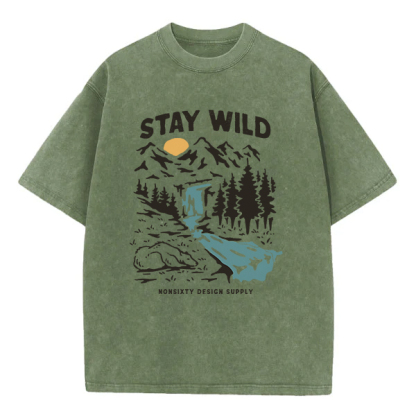 Washed T-Shirt | Stay Wild Washed TEE