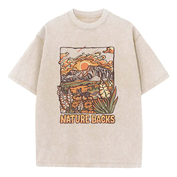 Washed T-Shirt | Nature Backs Unisex Fit Washed TEE