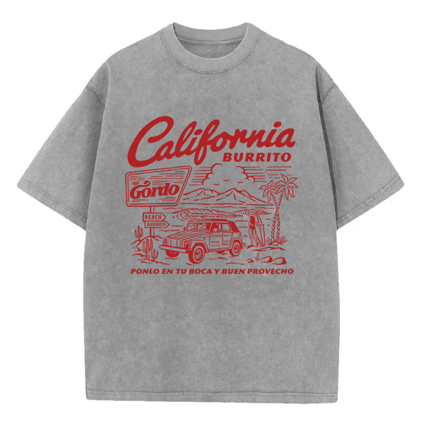 Washed T-Shirt | California Burrito Unisex Fit Washed TEE