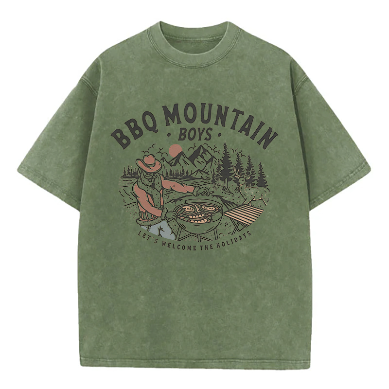 BBQ Mountain Boys Unisex Washed T-Shirt