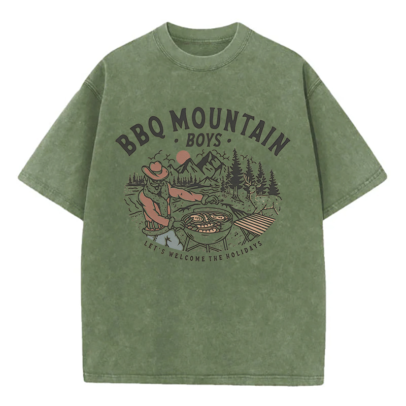 BBQ Mountain Boys Unisex Washed T-Shirt