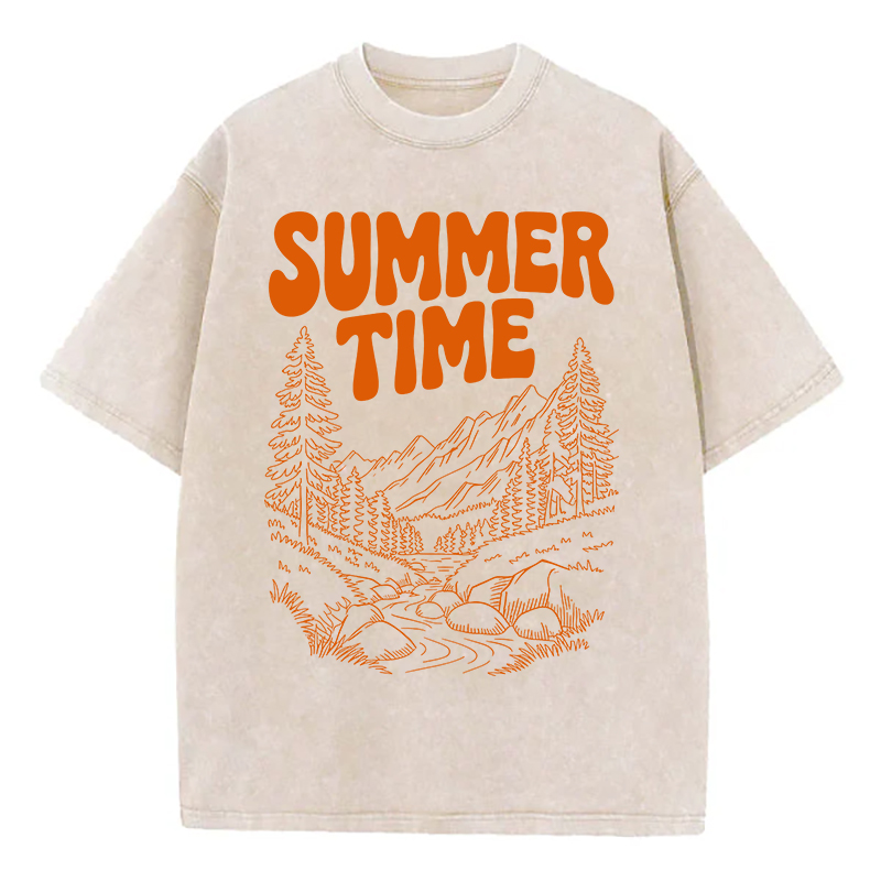 Washed T-Shirt | Summer Time Unisex Fit Washed TEE