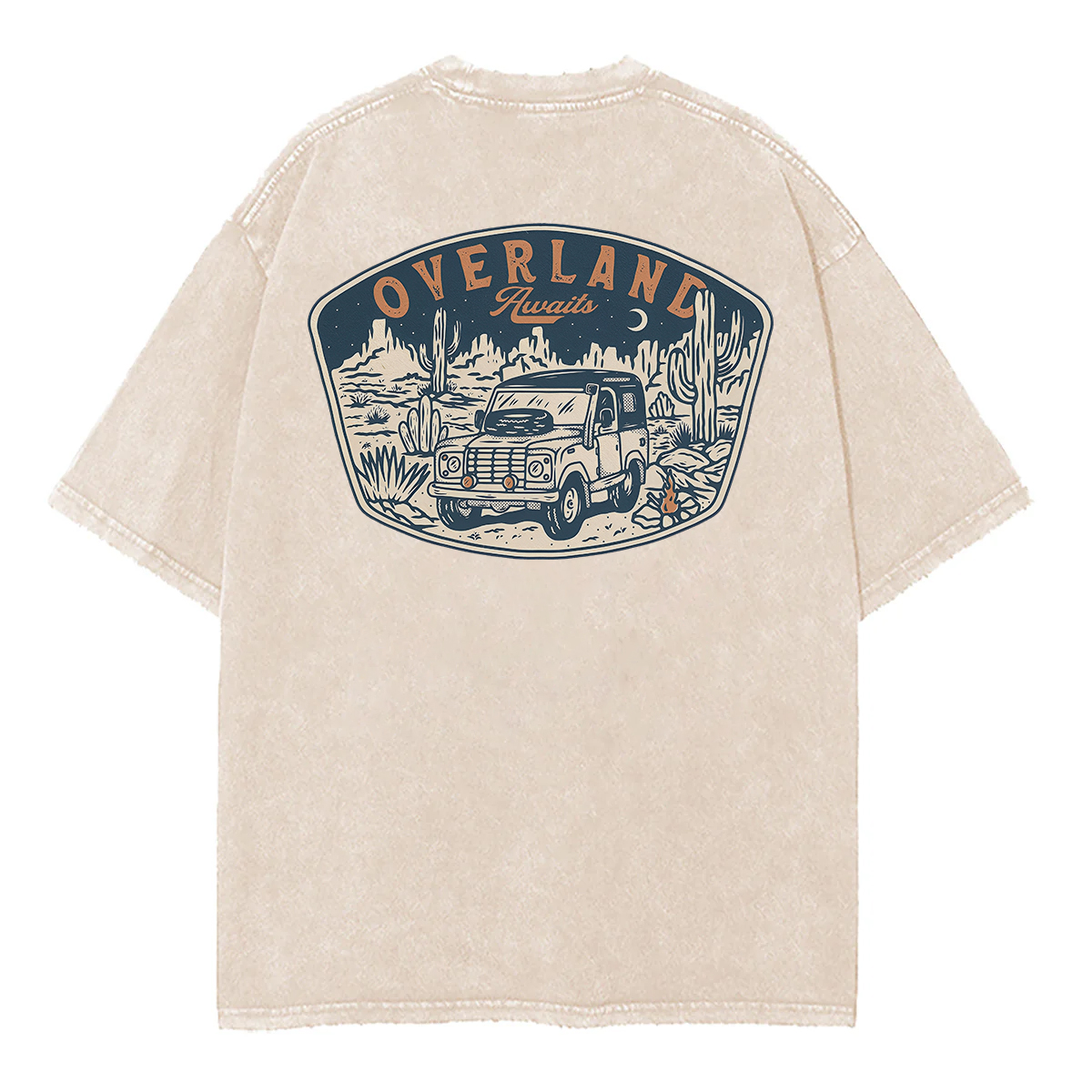 Overland Awaits Unisex Washed T-Shirt  (Back Sided)