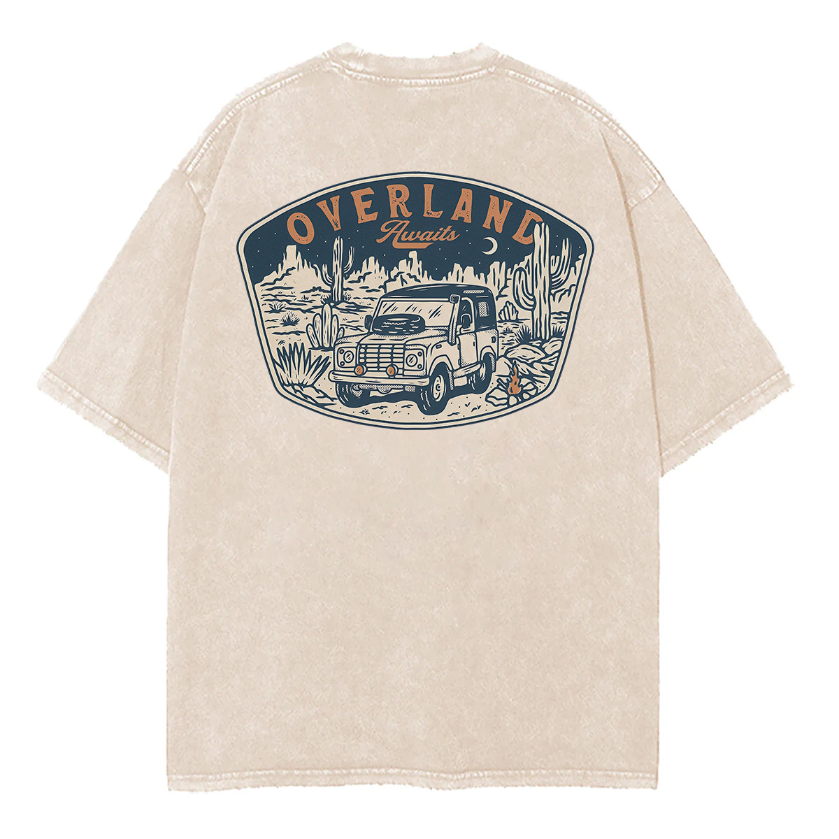 Overland Awaits Unisex Washed T-Shirt (Back Sided)