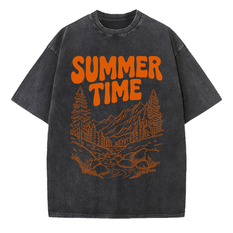 Washed T-Shirt | Summer Time Unisex Fit Washed TEE