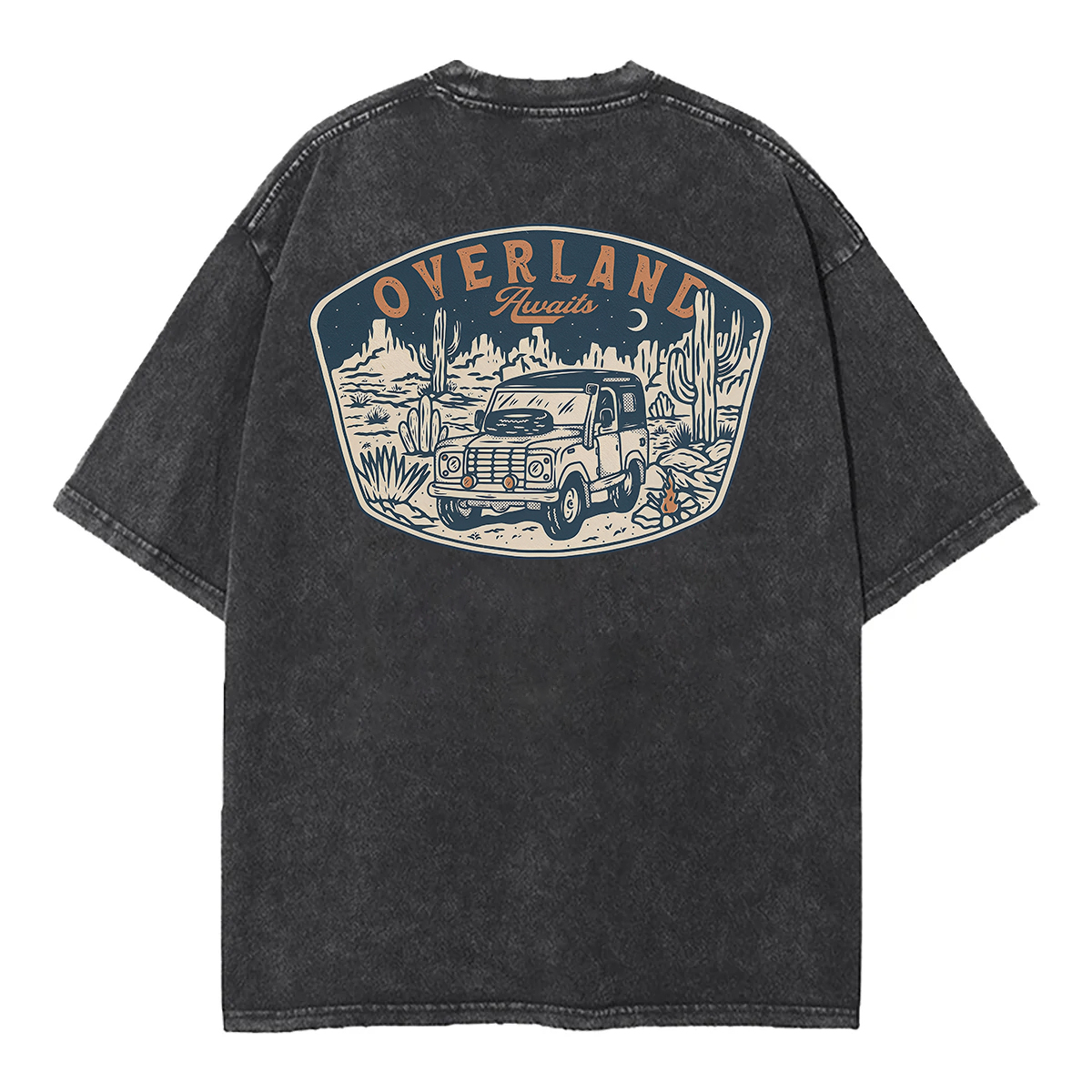 Overland Awaits Unisex Washed T-Shirt  (Back Sided)