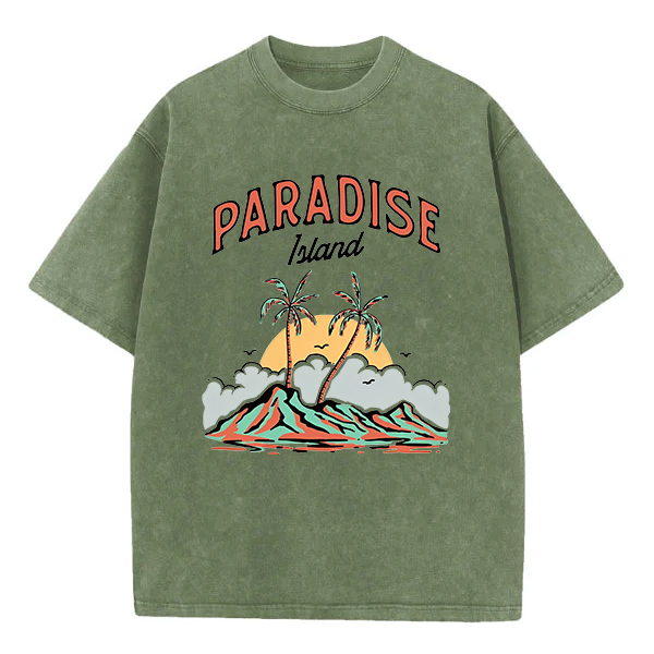 Washed T-Shirt | Paradise Island Unisex Fit Washed TEE