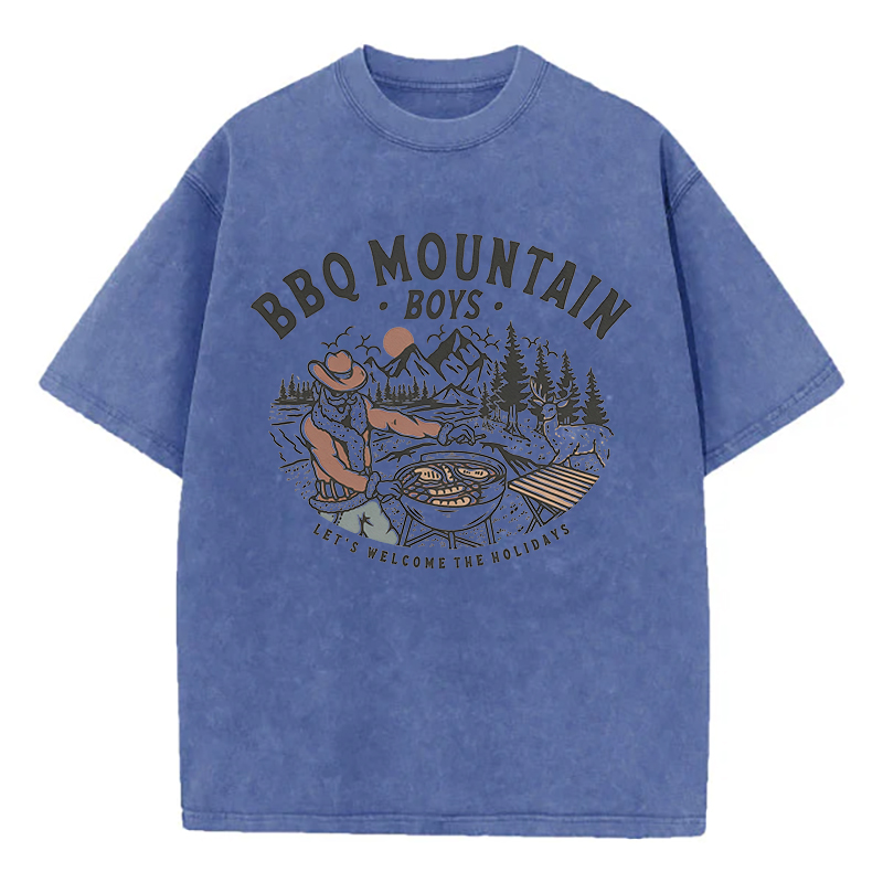 BBQ Mountain Boys Unisex Washed T-Shirt