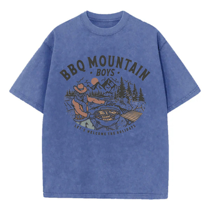 BBQ Mountain Boys Unisex Washed T-Shirt