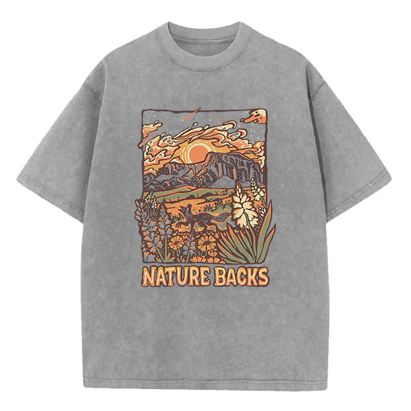 Washed T-Shirt | Nature Backs Unisex Fit Washed TEE