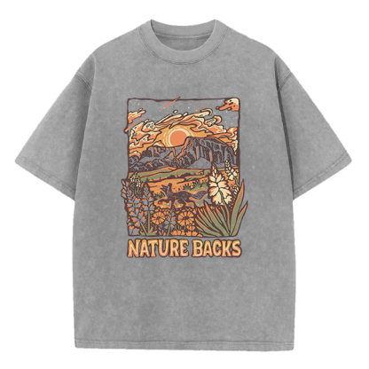 Washed T-Shirt | Nature Backs Unisex Fit Washed TEE