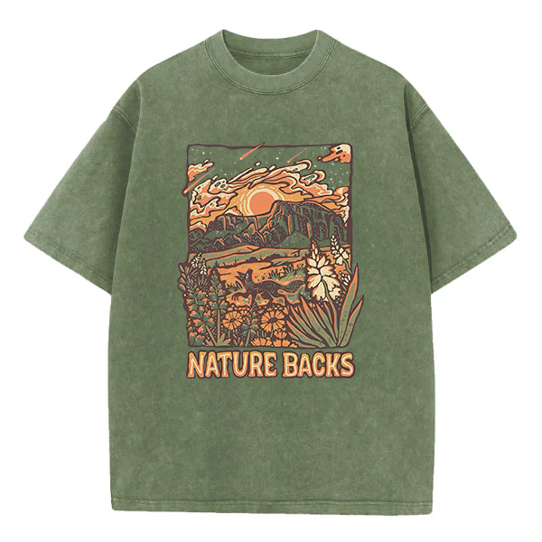 Washed T-Shirt | Nature Backs Unisex Fit Washed TEE
