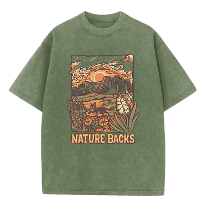 Washed T-Shirt | Nature Backs Unisex Fit Washed TEE