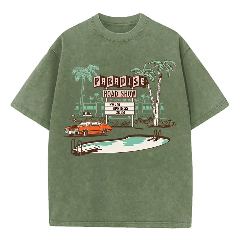 Washed T-Shirt | Paradise Road Show Unisex Fit Washed TEE