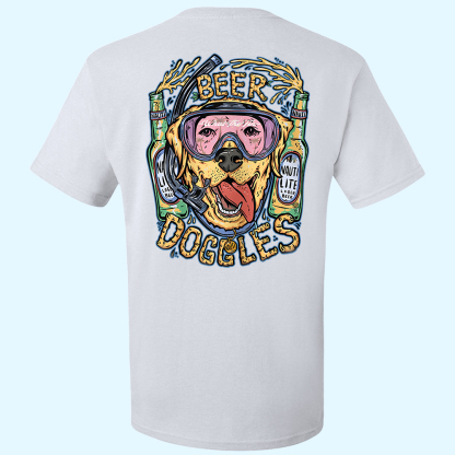 Beer Doggles Print T-shirt