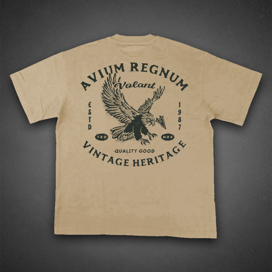 American Cowboy Eagle Print T-Shirt